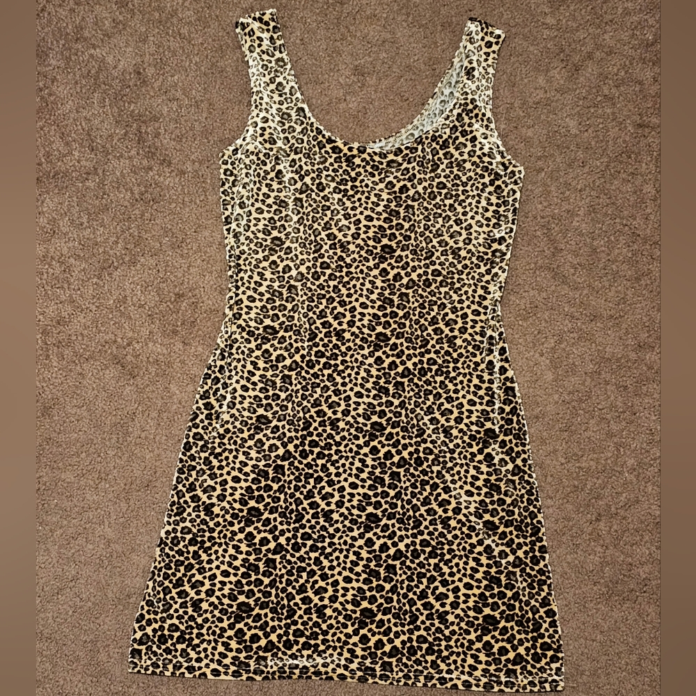 Velvet leopard skin dress size L